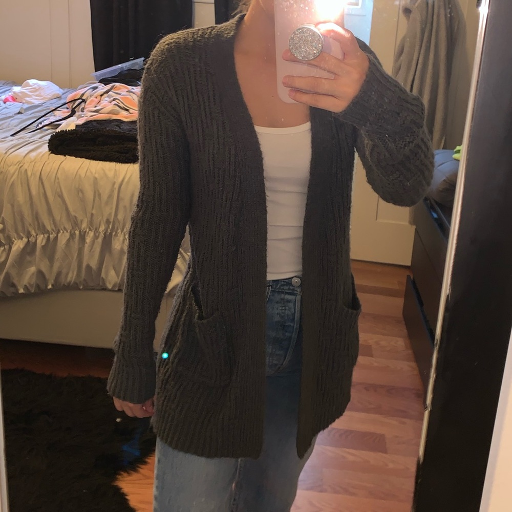 Gray cozy cardigan